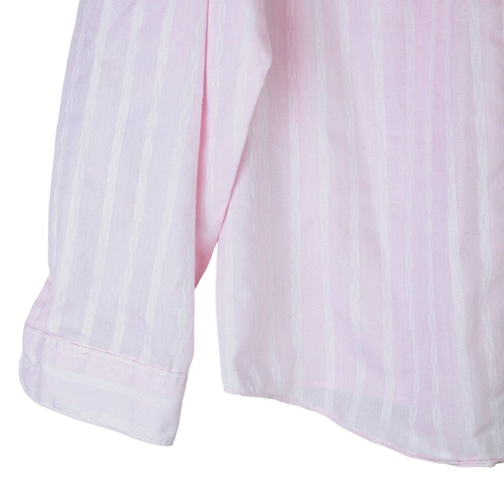 Vintage 1980's Classic Elegance Button-Down Structured Striped Blouse, USA, 20 - Picture 4 of 5